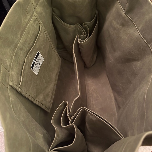 FEED Projects XL Market Structured Carry-All Organizer Tote Khaki Green NWT - Picture 6 of 16